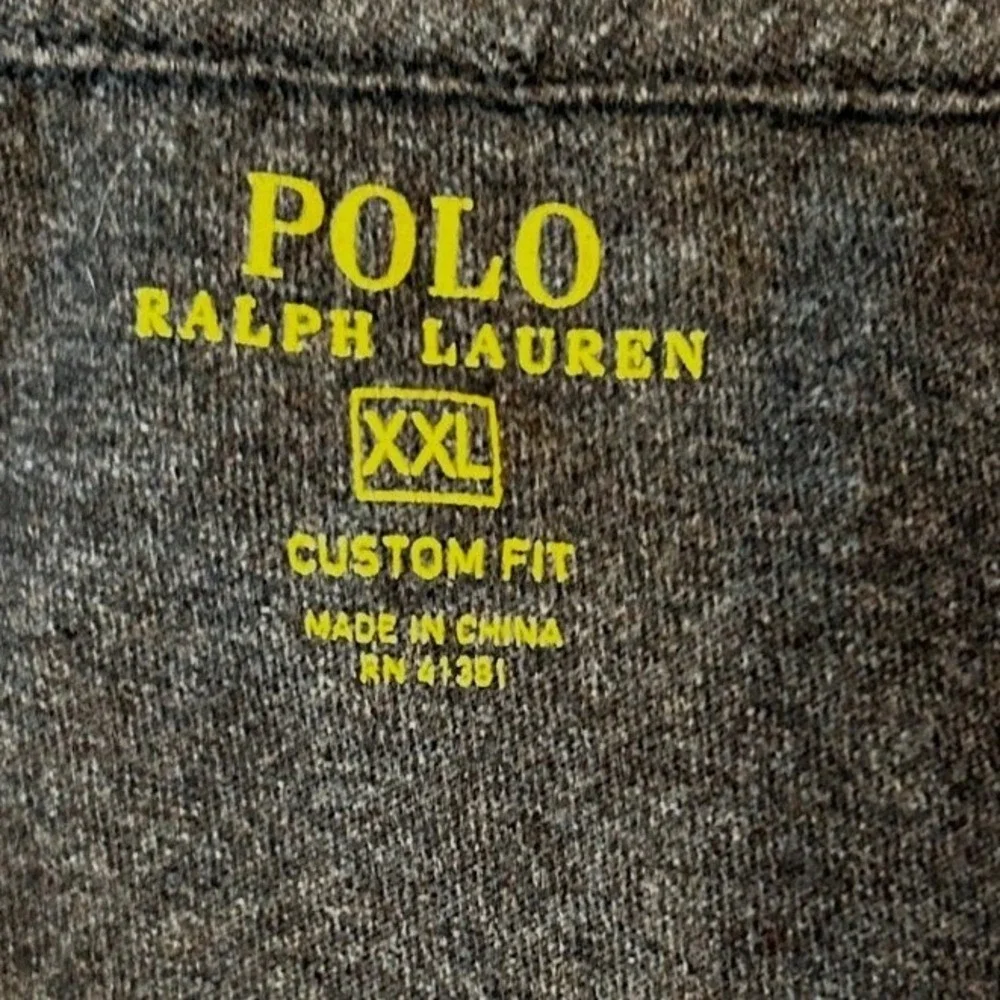 Polo Ralph Lauren T-Shirt XL Mens Gray Long Sleeve Custom Fit Pony Logo